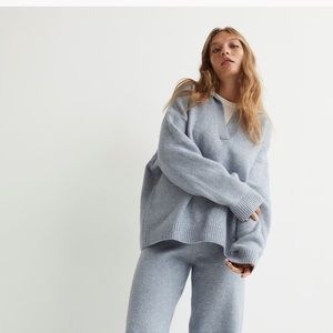 Collared Sweater - Gray, M